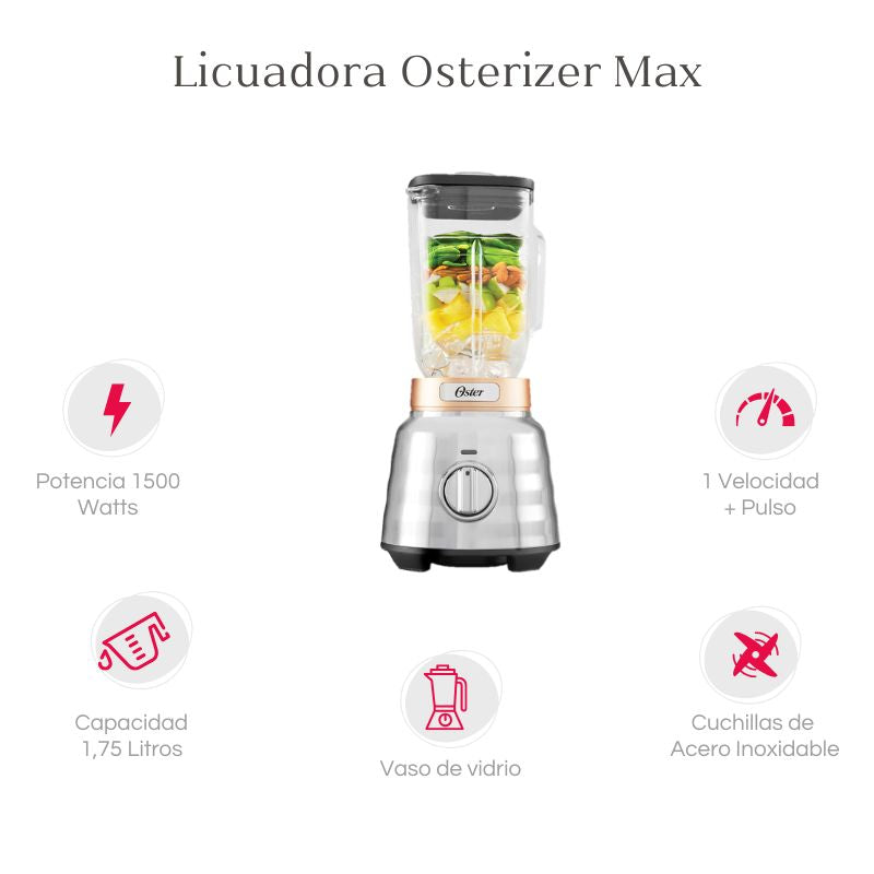Licuadora Osterizer Max Oster + Utensilios 5 Pz T-FAL BLSTPBTG.27439000M1