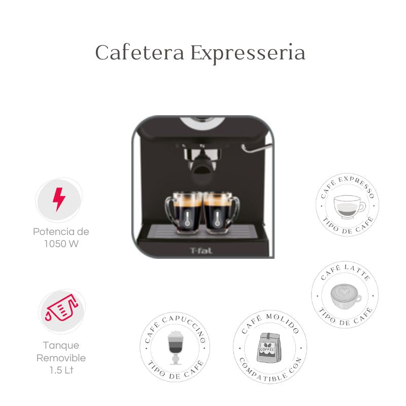 Cafetera Expresseria T-FAL + Exprimidor Taurus EX3220MX.CITRUS800