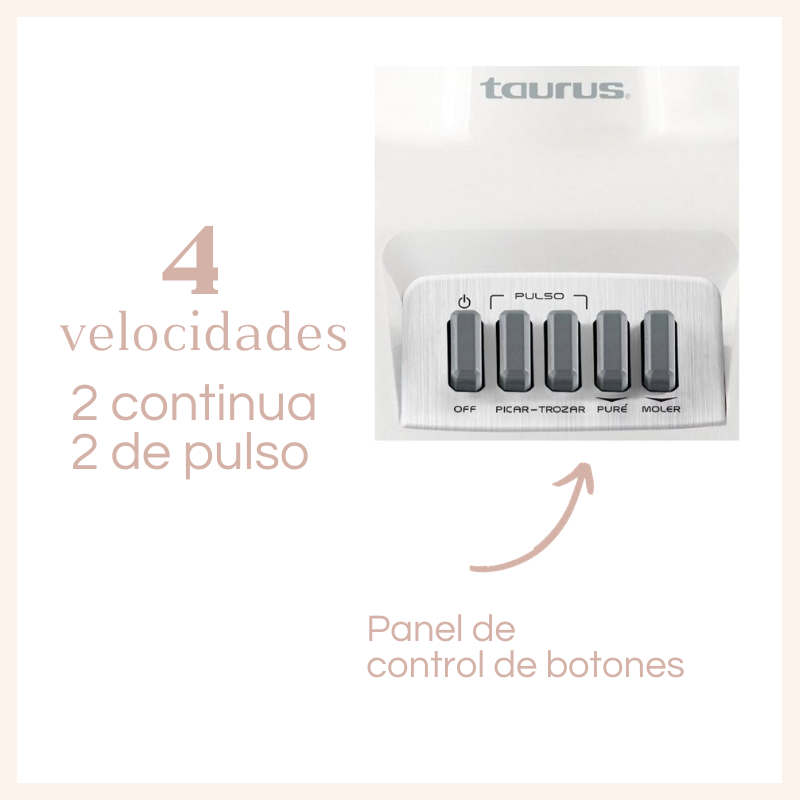 LICUADORA VASO DE VIDRIO 4 VEL TAURUS GRANITE