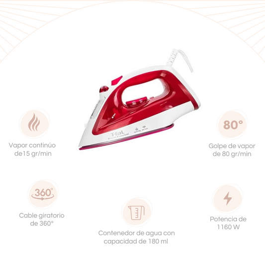 PLANCHA DE CERÁMICA STEAM ESSENTIAL T-FAL FV1052