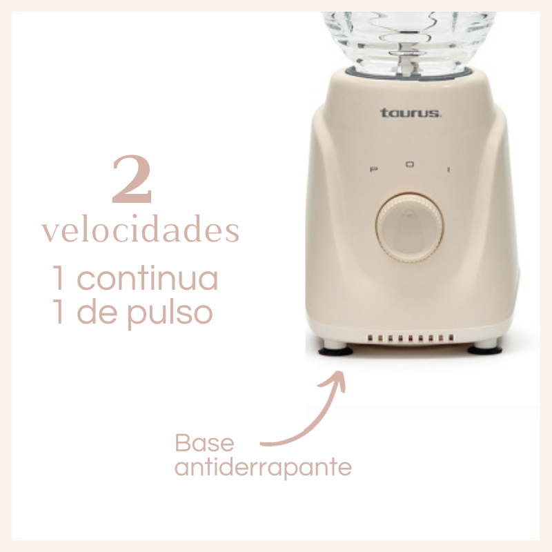 LICUADORA ECOLÓGICA DE VIDRIO 2 VEL TAURUS MENINA ECO