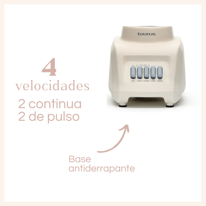 LICUADORA VASO DE VIDRIO 4 VEL TAURUS GRANITE ECO