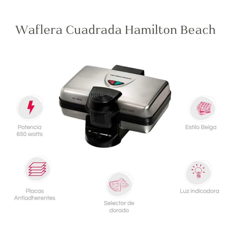 Waflera Cuadrada Hamilton Beach + Secadora Taurus 26009.M90060