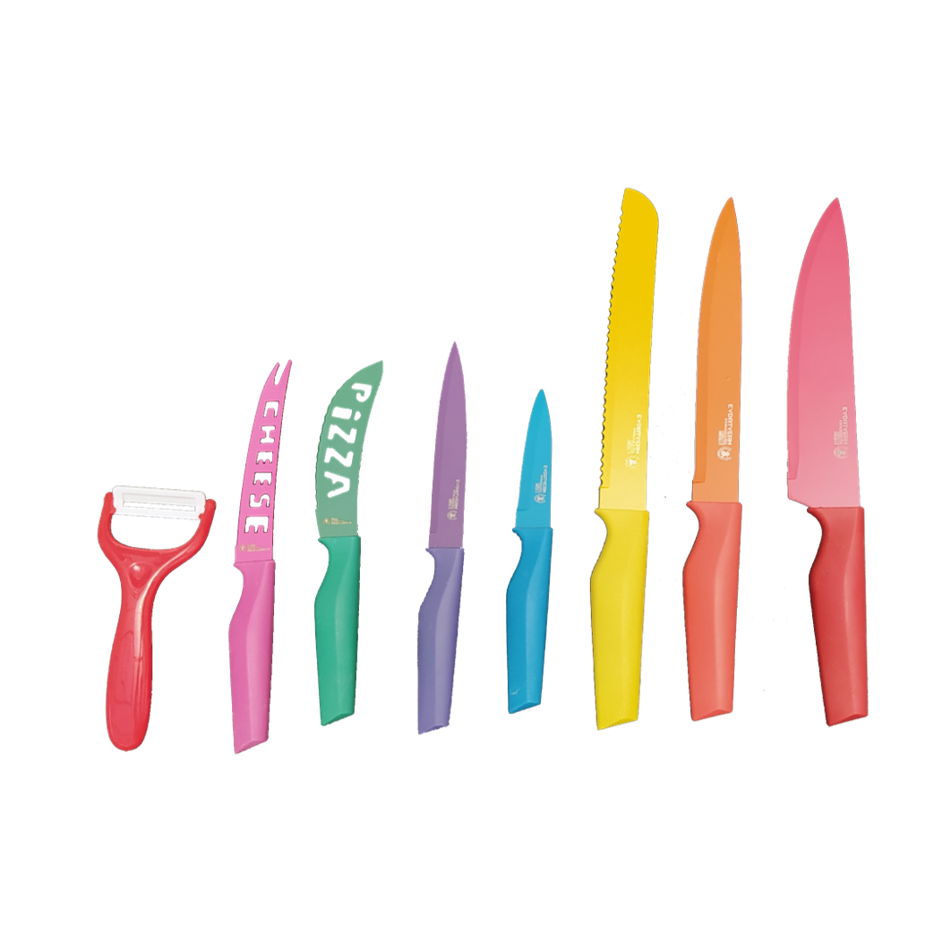 SET DE CUCHILLOS 8 PZ CERÁMICO MULTICOLOR CPS002-00