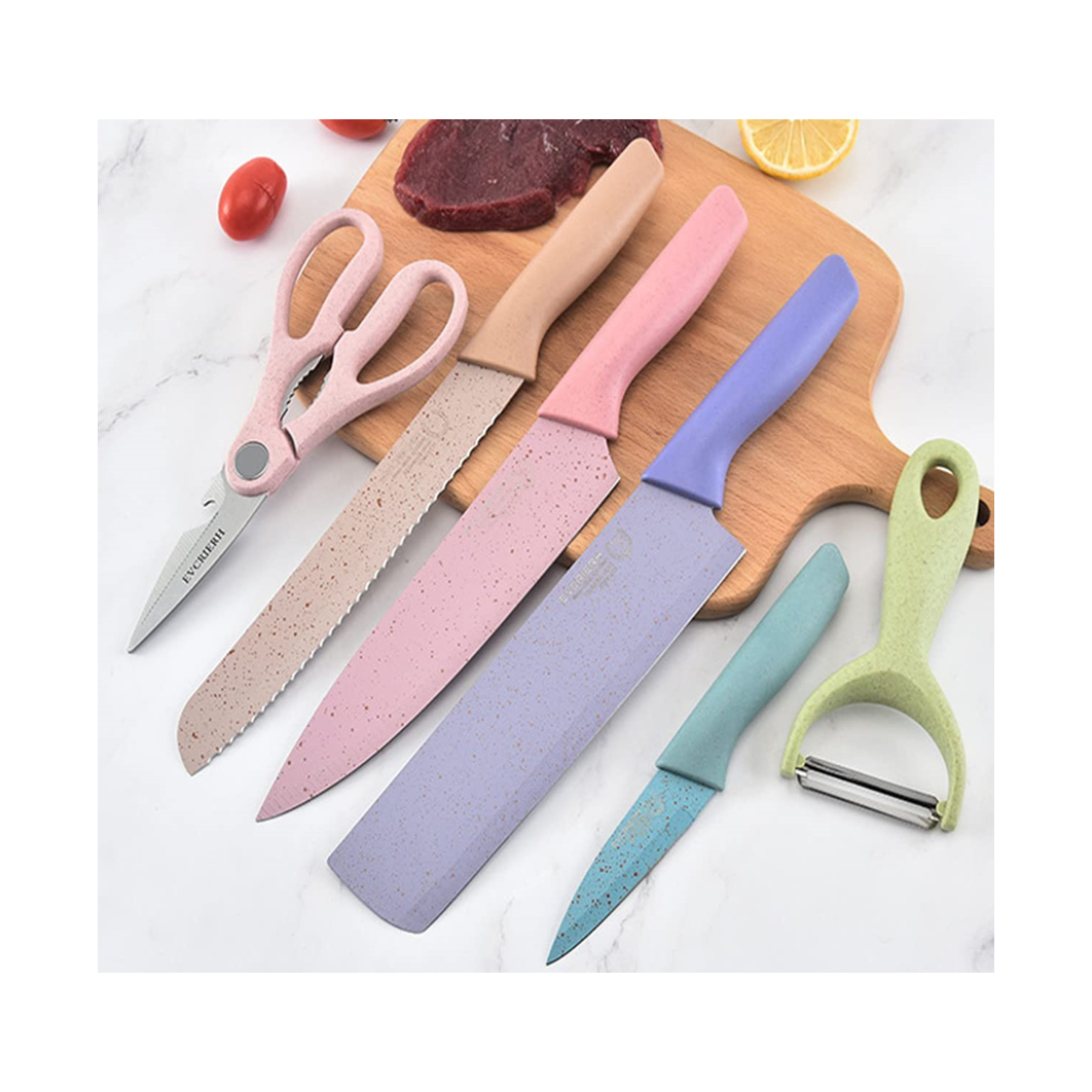 SET DE CUCHILLOS 6 PZ PASTEL CAC007-00 (ER-0278)