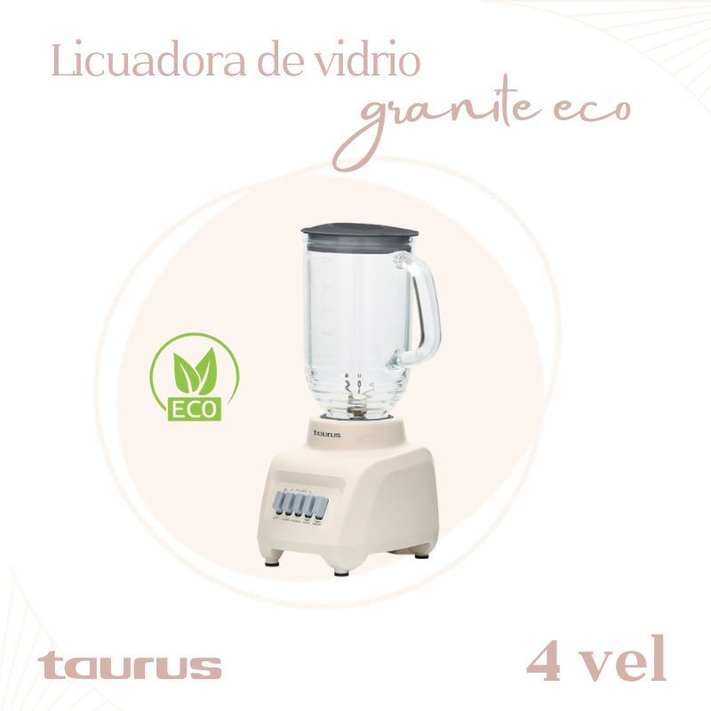 LICUADORA VASO DE VIDRIO 4 VEL TAURUS GRANITE ECO