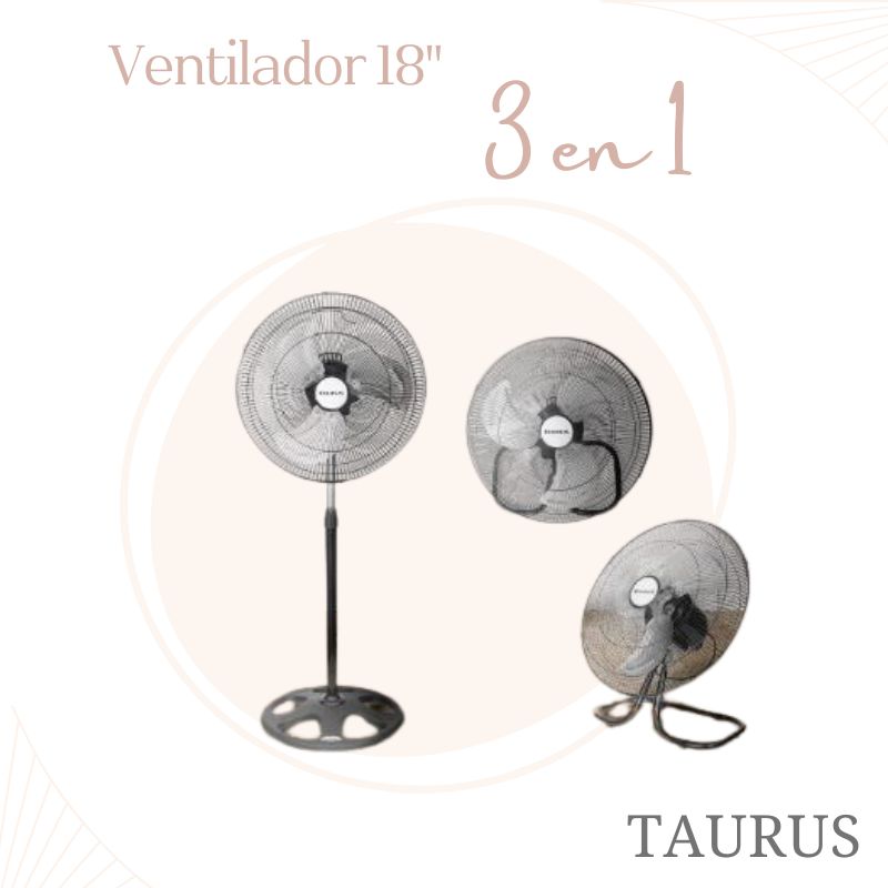 VENTILADOR ASPAS METÁLICAS 18" 3 EN 1 TAURUS MARTE