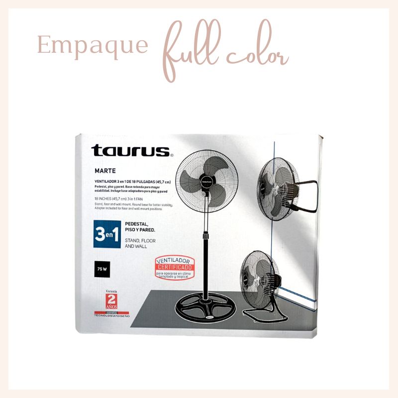 VENTILADOR ASPAS METÁLICAS 18" 3 EN 1 TAURUS MARTE