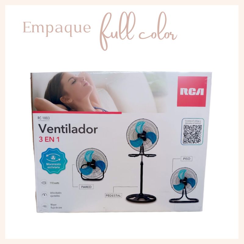 VENTILADOR 18" 3 EN 1 RCA RC-18B3