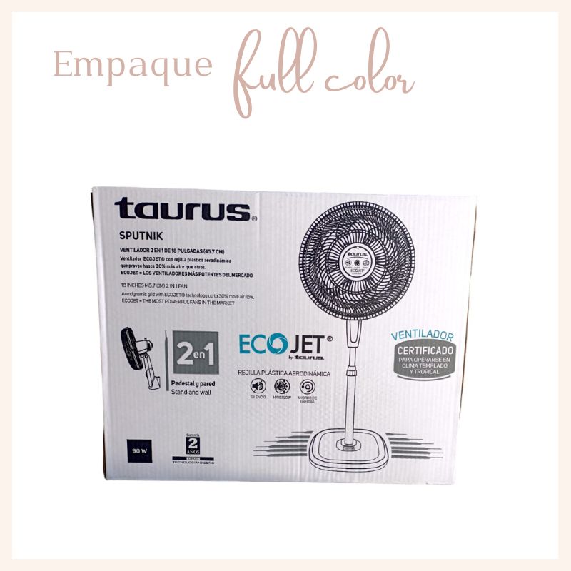 VENTILADOR DE PEDESTAL 2 EN 1 DE 18" TAURUS SPUTNIK