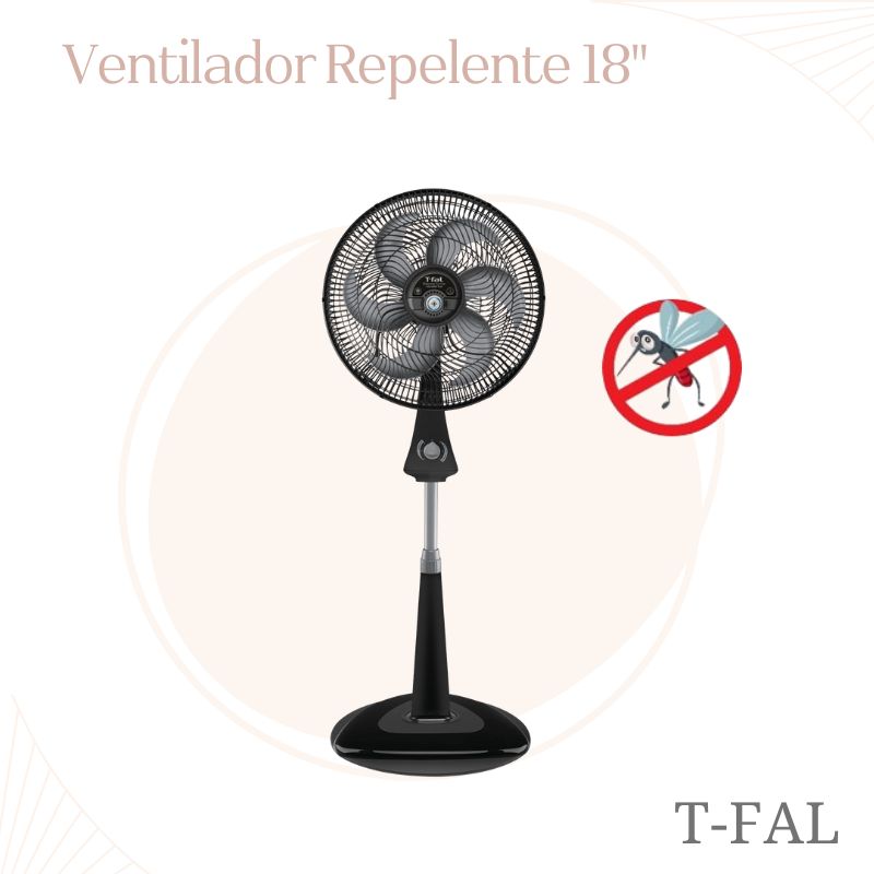 VENTILADOR PEDESTAL REPELENTE 18” T-FAL VE77A0X0