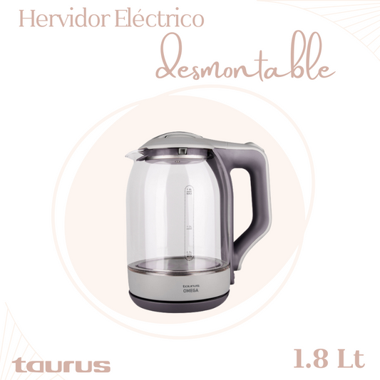 HERVIDOR ELÉCTRICO DE VIDRIO 1.8 L TAURUS OMEGA