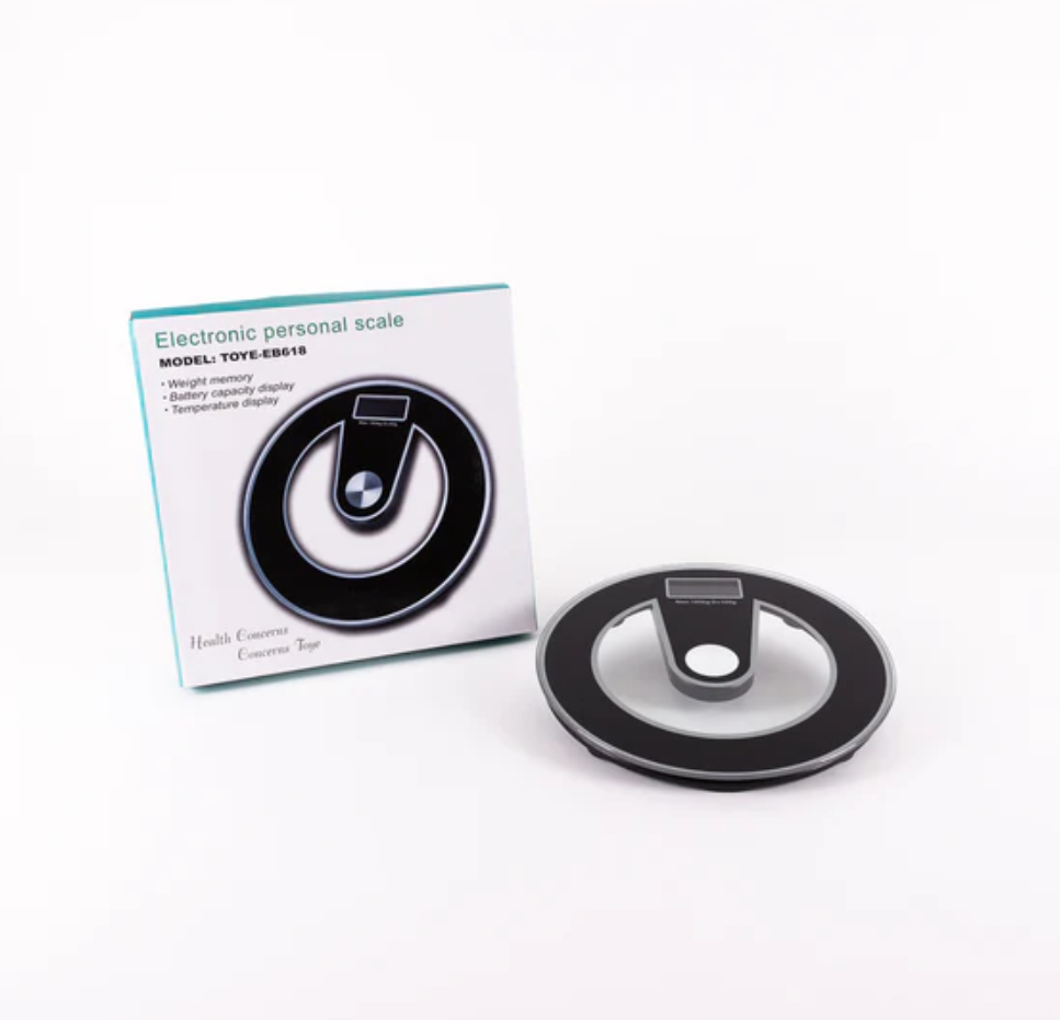 BASCULA DIGITAL IMP180KG REDONDA/BATERIAS NEGRA HBE015-00