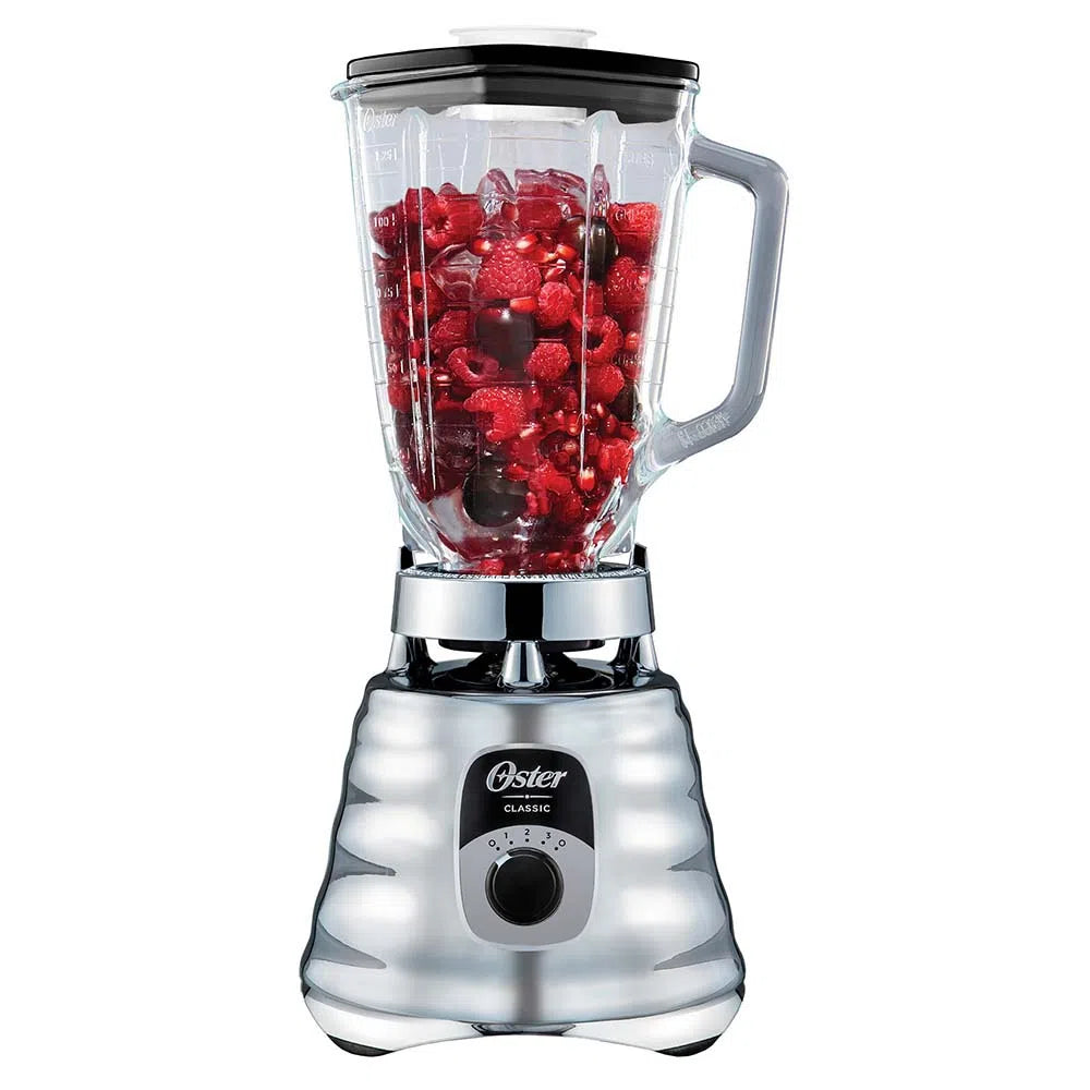 LICUADORA CROMADA VASO DE VIDRIO 3 VEL OSTER BLST4655