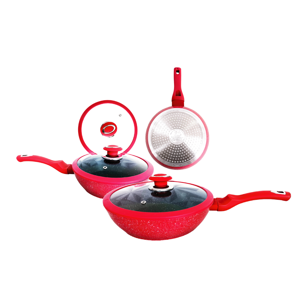 JUEGO DE SARTENES 3 PZ CERÁMICA C/TAPA 24,26 Y 28 CM DLS22-5419