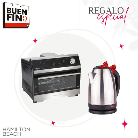 Freidora de Aire Horno y Tostador Hamilton Beach + Hervidor Taurus 31220.CARONTE