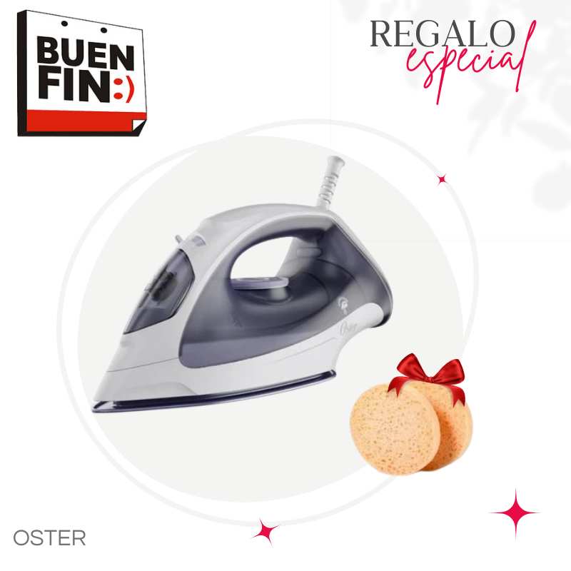 PLANCHA DE VAPOR OSTER GCSTBS3802 + ESPONJA FACIAL