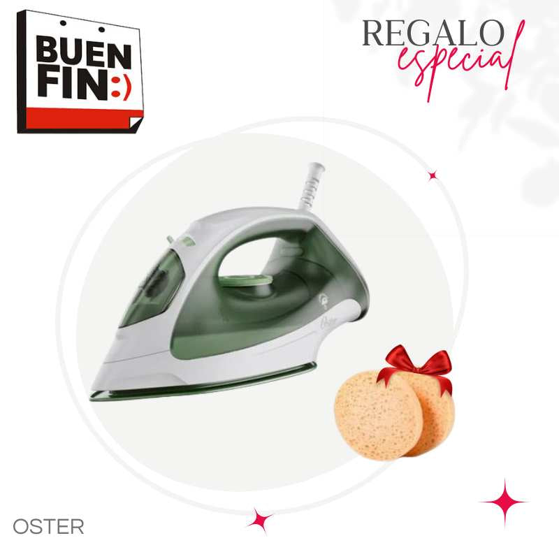PLANCHA DE VAPOR OSTER GCSTBS3803 + ESPONJA FACIAL