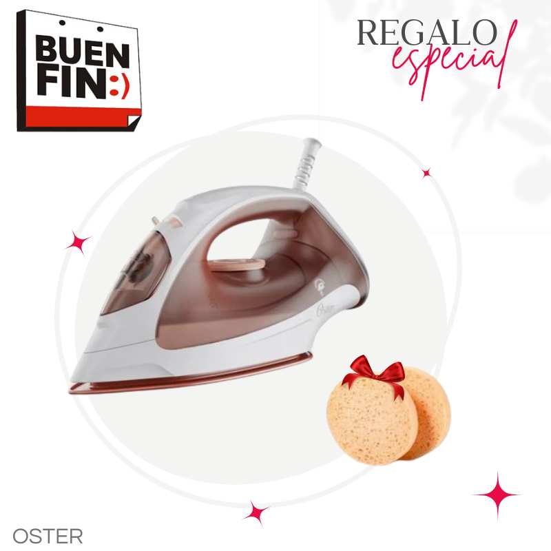 PLANCHA DE VAPOR OSTER GCSTBS3801 + ESPONJA FACIAL
