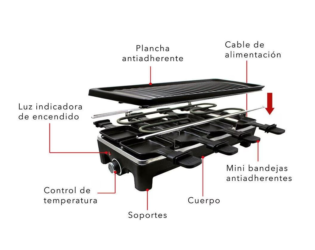 PARRILLA RACLETTE ANTIADHERENTE RCA RC-47